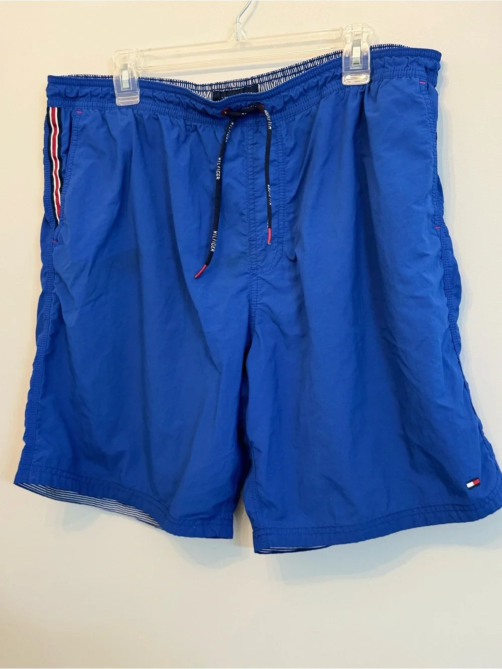 Tommy Hilfiger Royal Blue Men's Swim Trunks with Contrast Trim